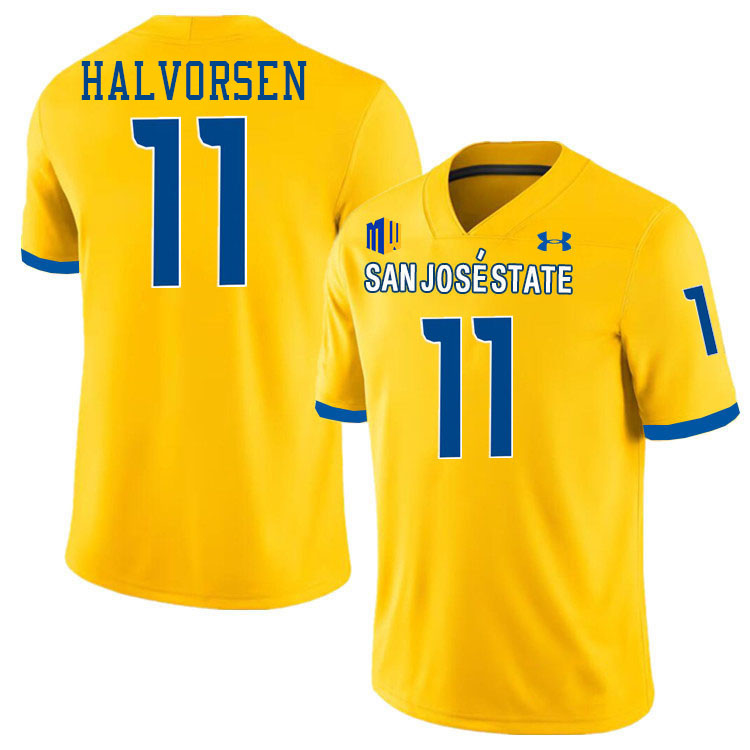 #11 Kyler Halvorsen SJSU Jersey,San Jose State Spartans Football Jersey College Uniforms-Gold